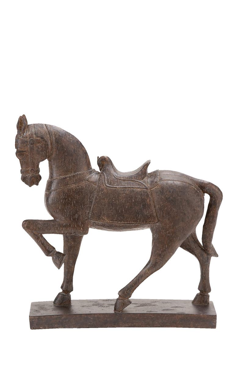 SONOMA SAGE HOME Traditional Resin Prancing Horse Sculpture, Main, color,