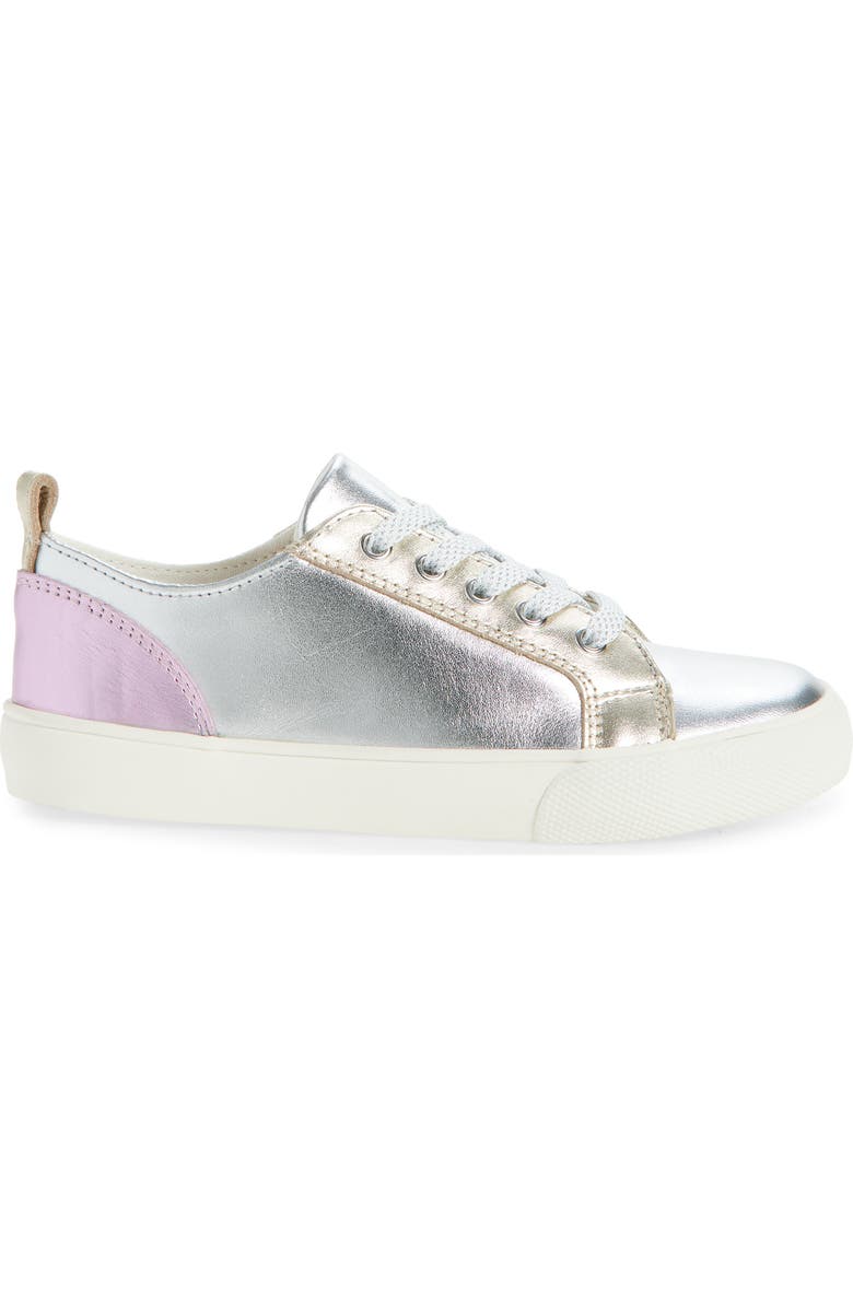 Mini Boden Kids' Metallic Low Top Sneaker, Alternate, color, Metallic