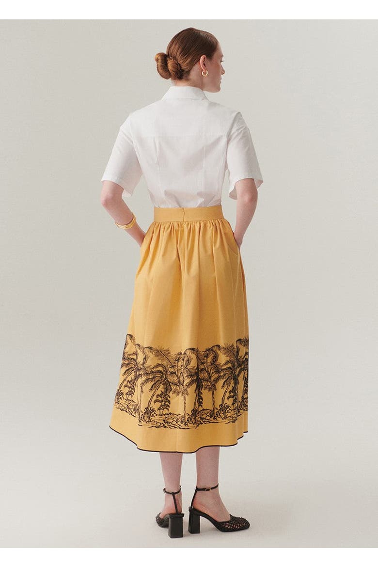 Callie Pleated Skirt, Alternate, color, Camel
