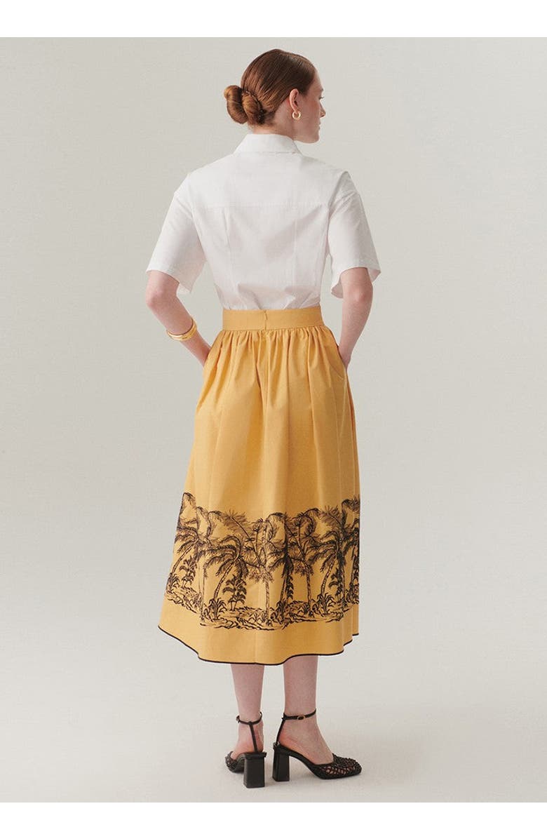 Exquise Callie Pleated Skirt, Alternate, color, Camel|Black