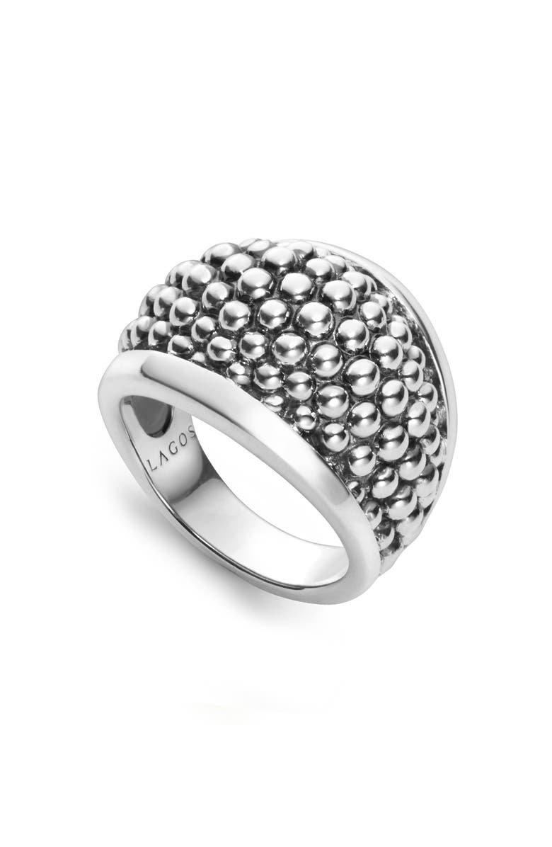 LAGOS Signature Caviar Beaded Ring, Main, color, Silver