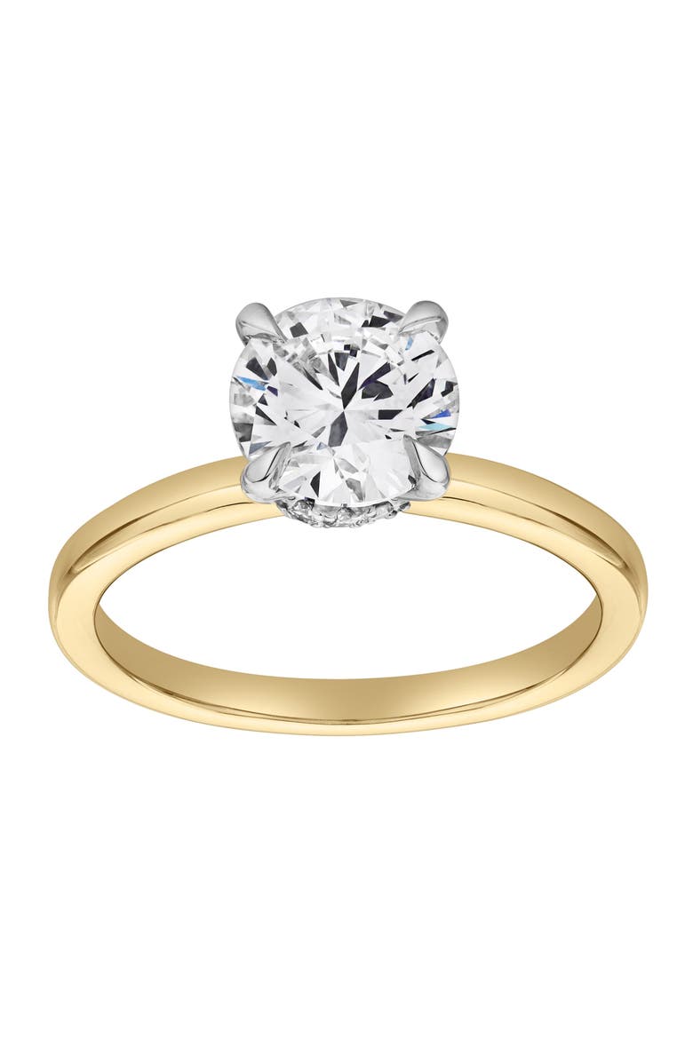 LuvMyJewelry Lila 14K Gold Round Lab Grown Diamond Hidden Halo Ring - 1.5 Ct, Main, color, 14K Yellow Gold