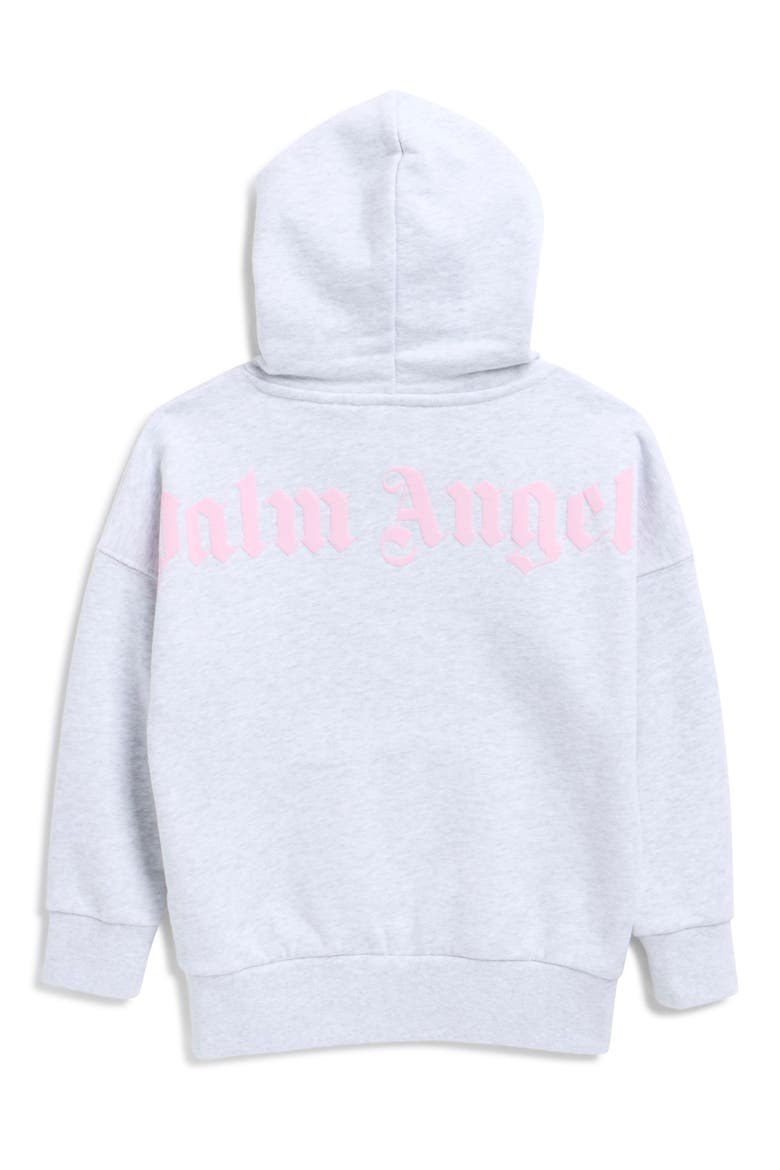 Kids' Classic Overlogo Hoodie, Alternate, color, GREY MELANGE - ROSE PINK