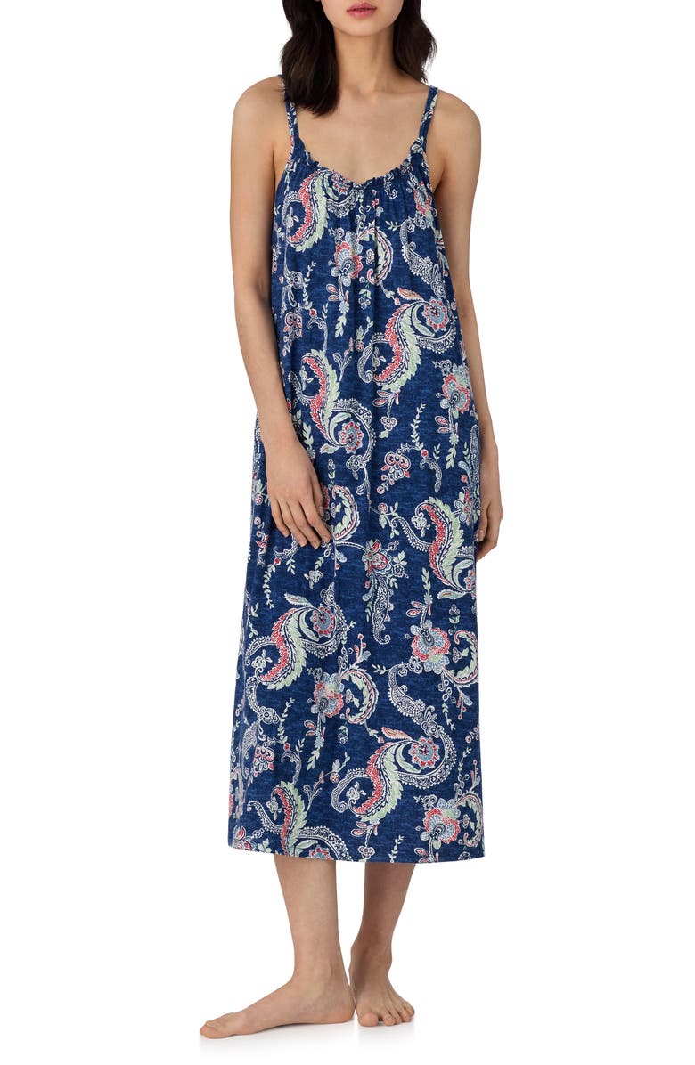 Lauren Ralph Lauren Sleeveless Cotton Blend Nightgown, Main, color, 