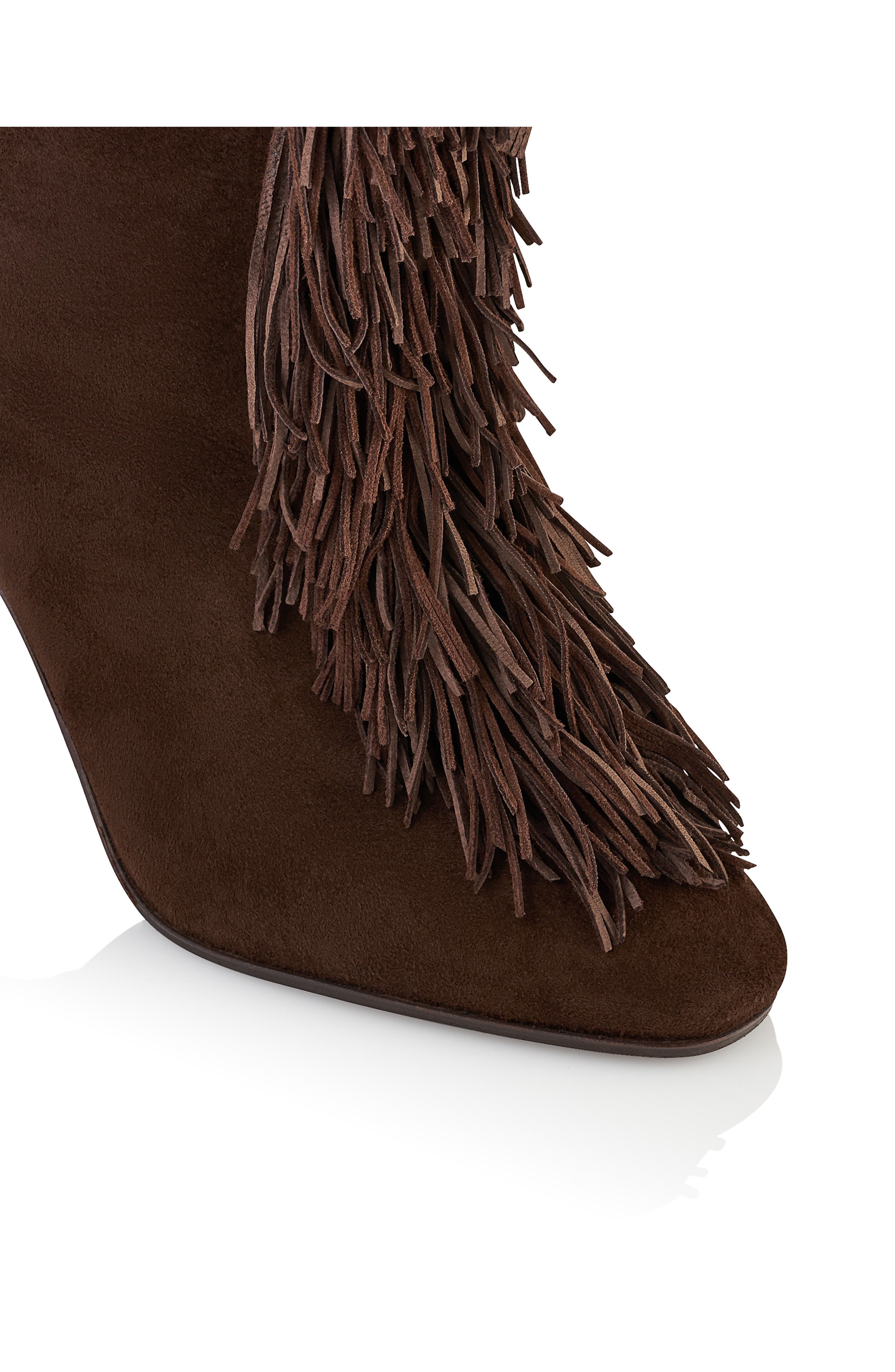 Aquazzura Gytane Fringe Front Knee High Boot, Alternate, color, 