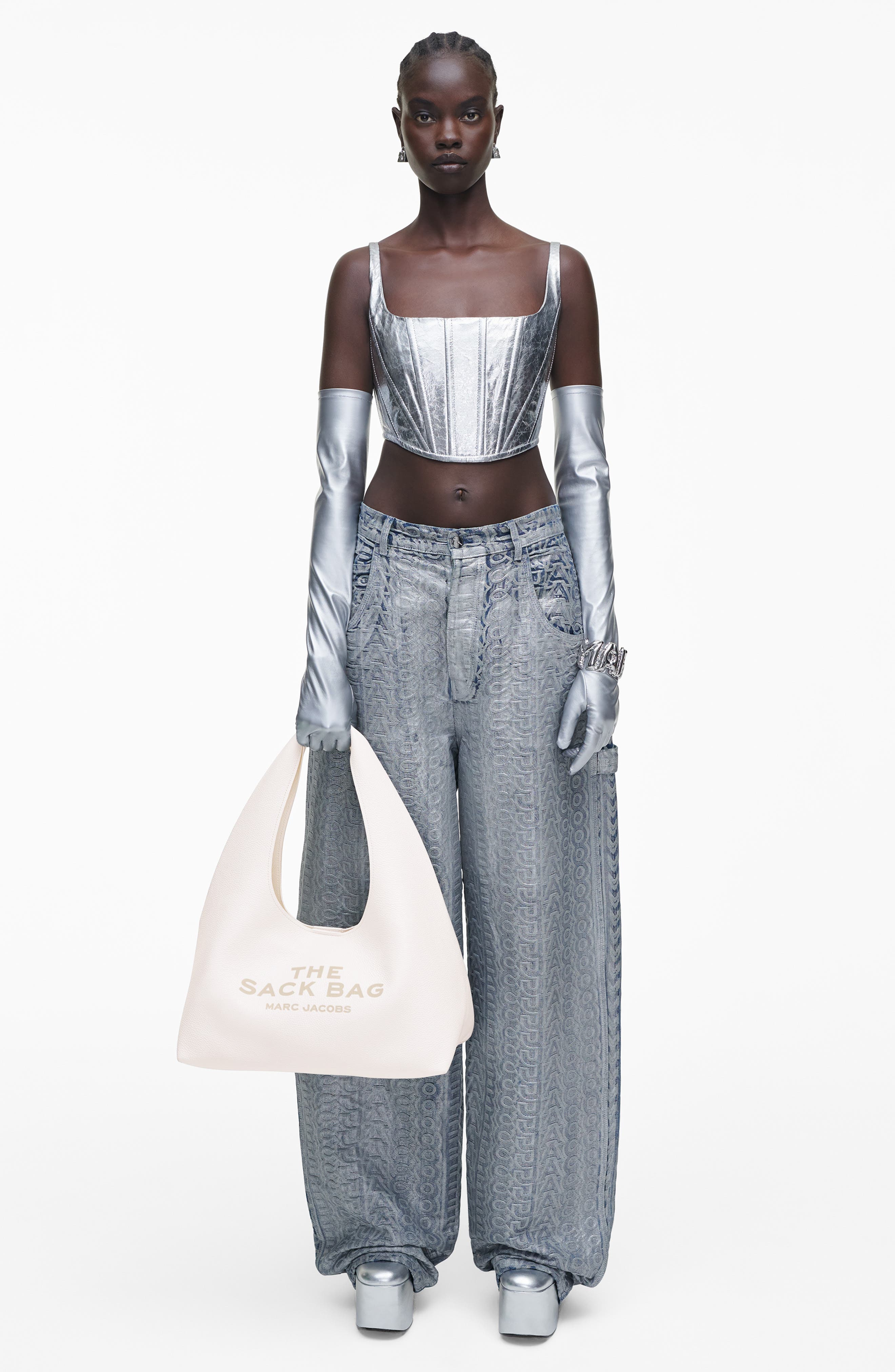 The Leather Sack Bag, Alternate, color, WHITE