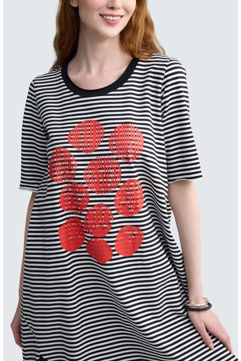 Zarael Striped Jersey Tunic, Alternate, color, Black Strip