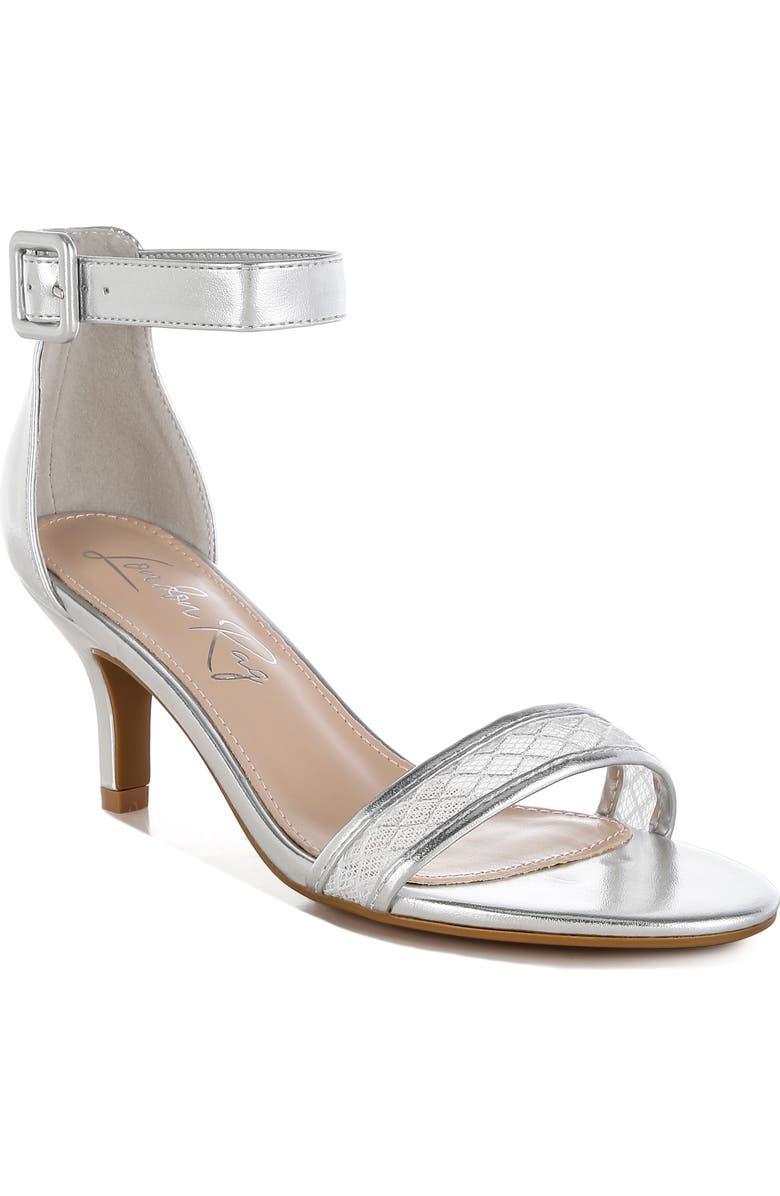 LONDON RAG Metallic Kitten Heel Sandal, Main, color, Silver