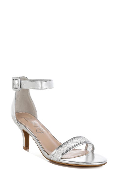 Metallic Kitten Heel Sandal (Women)