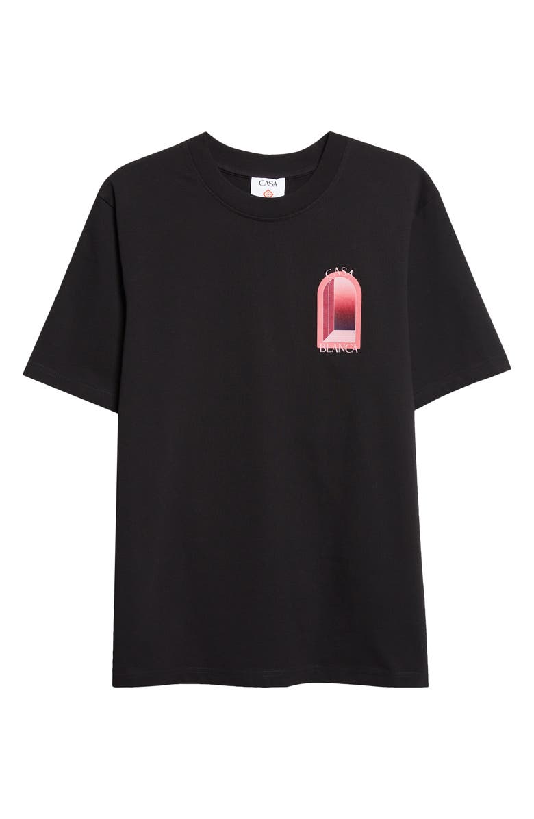 Casablanca Arches Classic Organic Cotton Graphic T-Shirt, Main, color, Black Jersey