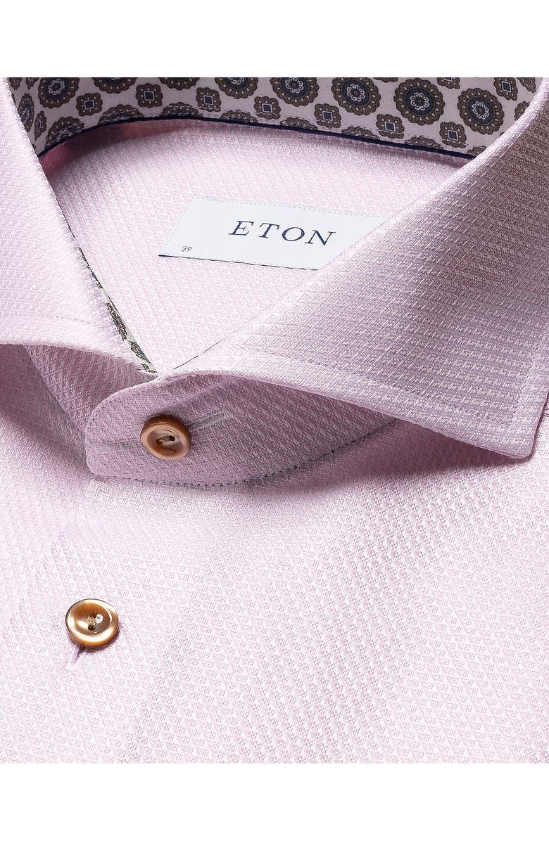 Eton Slim Fit Textured Solid Cotton Dress Shirt, Alternate, color, 