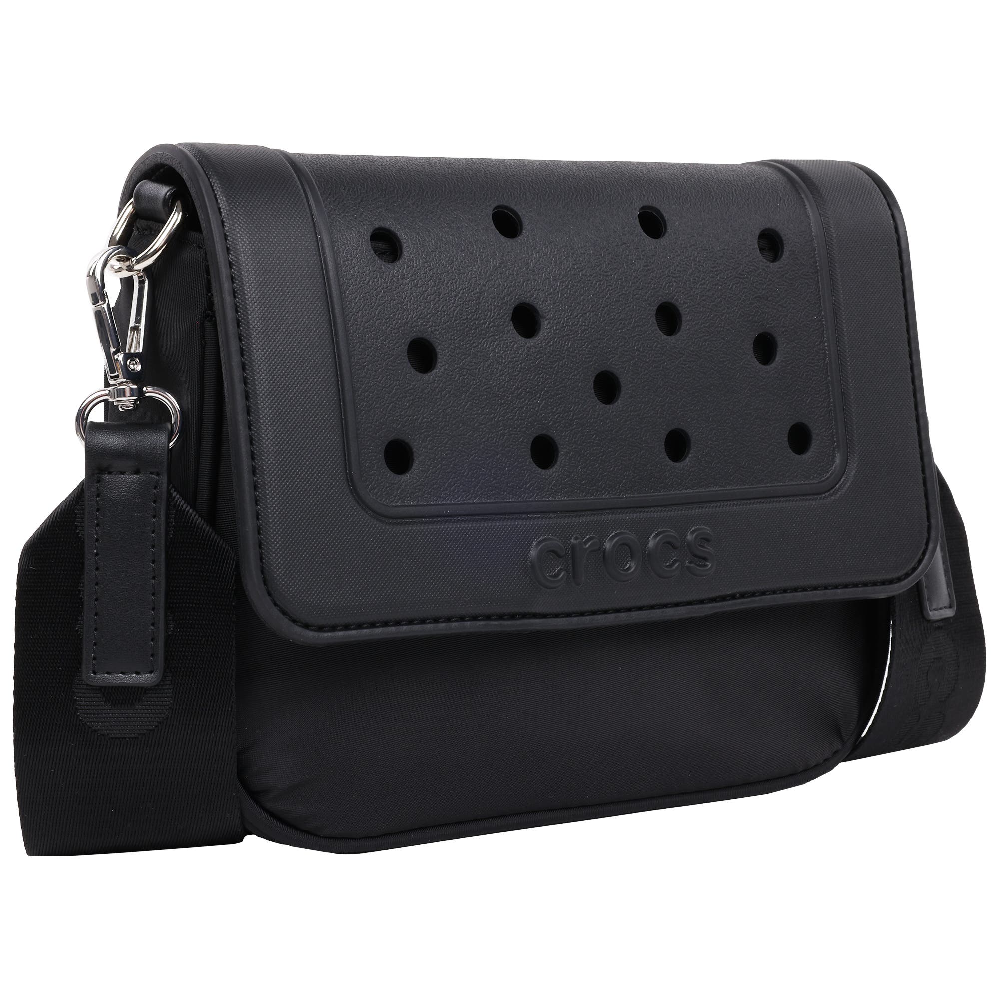 Classic Molded Crossbody Bag Jibbitz Compatible Adjustable Shoulder Purse, Alternate, color, BLACK