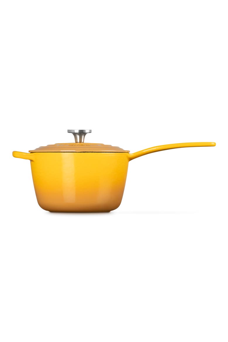 Signature 2.25-Quart Enameled Cast Iron Saucepan, Alternate, color, NECTAR