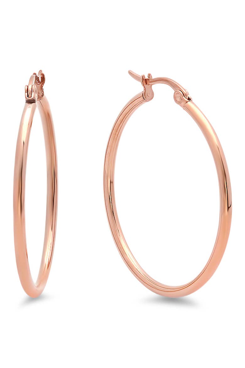 Slim Hoop Earrings, Main, color, ROSE GOLD