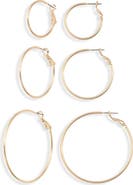 Nordstrom Set of 3 Thin Essential Hoop Earrings