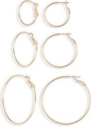 Nordstrom Set of 3 Thin Essential Hoop Earrings