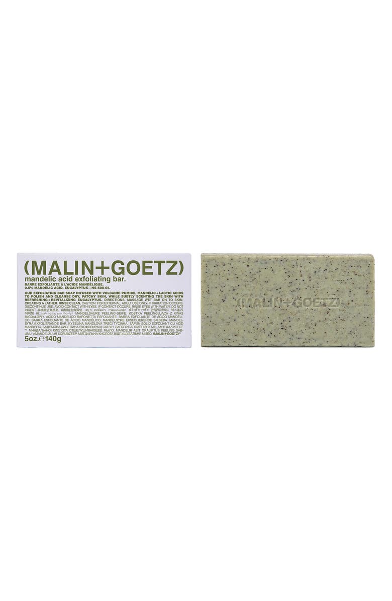 MALIN+GOETZ Mandelic Acid Exfoliating Bar in Eucalyptus, Main, color, Light Green