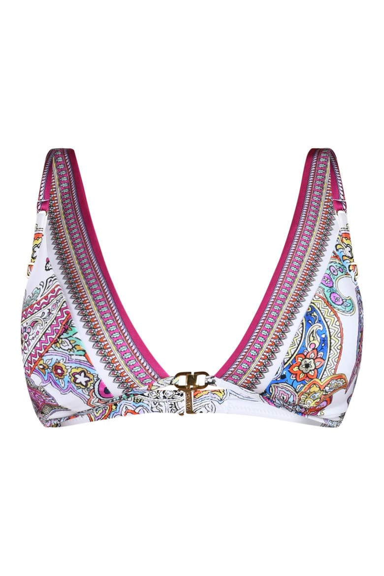 Lexie Bright Paisley Bikini Top, Alternate, color, WHITE MULTI