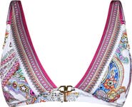 L'AGENCE Lexie Bright Paisley Bikini Top