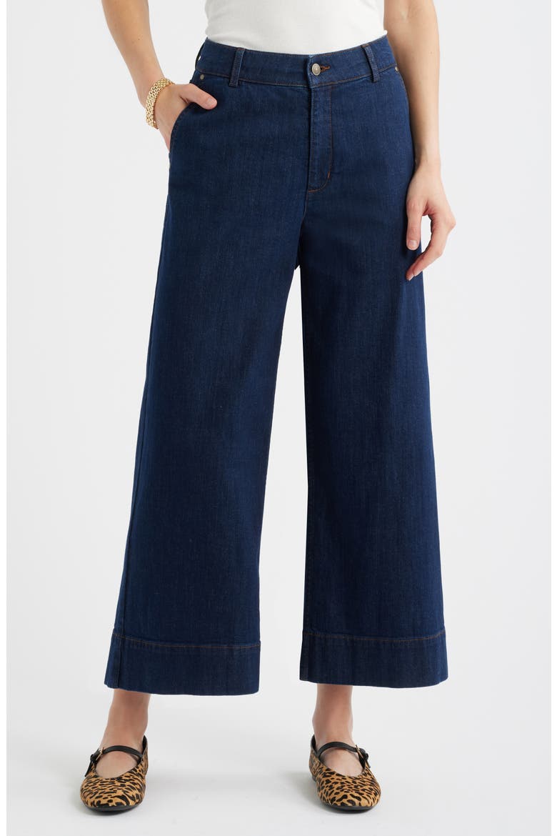 Wide Leg Crop Jeans, Main, color, DARK WASH