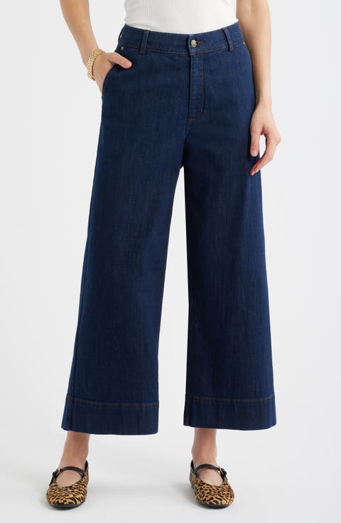 パンツ L'Appartement cropped wide denim 27 Womens Saige Wide Leg Crop Dried Spring