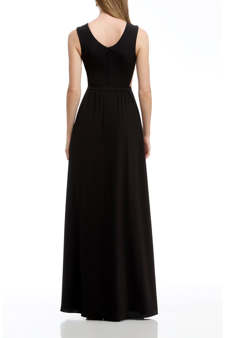 Katrina Illusion Sleeveless Gown, Alternate, color, BLACK