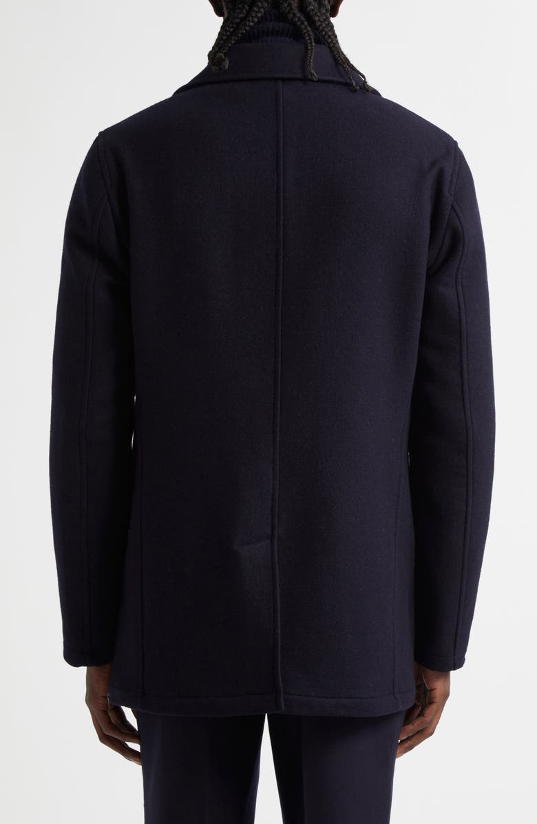 Thom Sweeney Double Face Virgin Wool Peacoat, Alternate, color, Navy