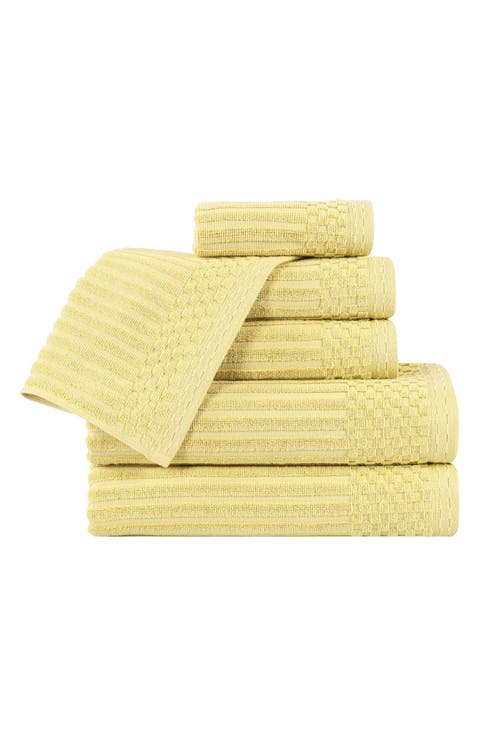 Soho 6-Piece Textured Cotton Bath Towel Set