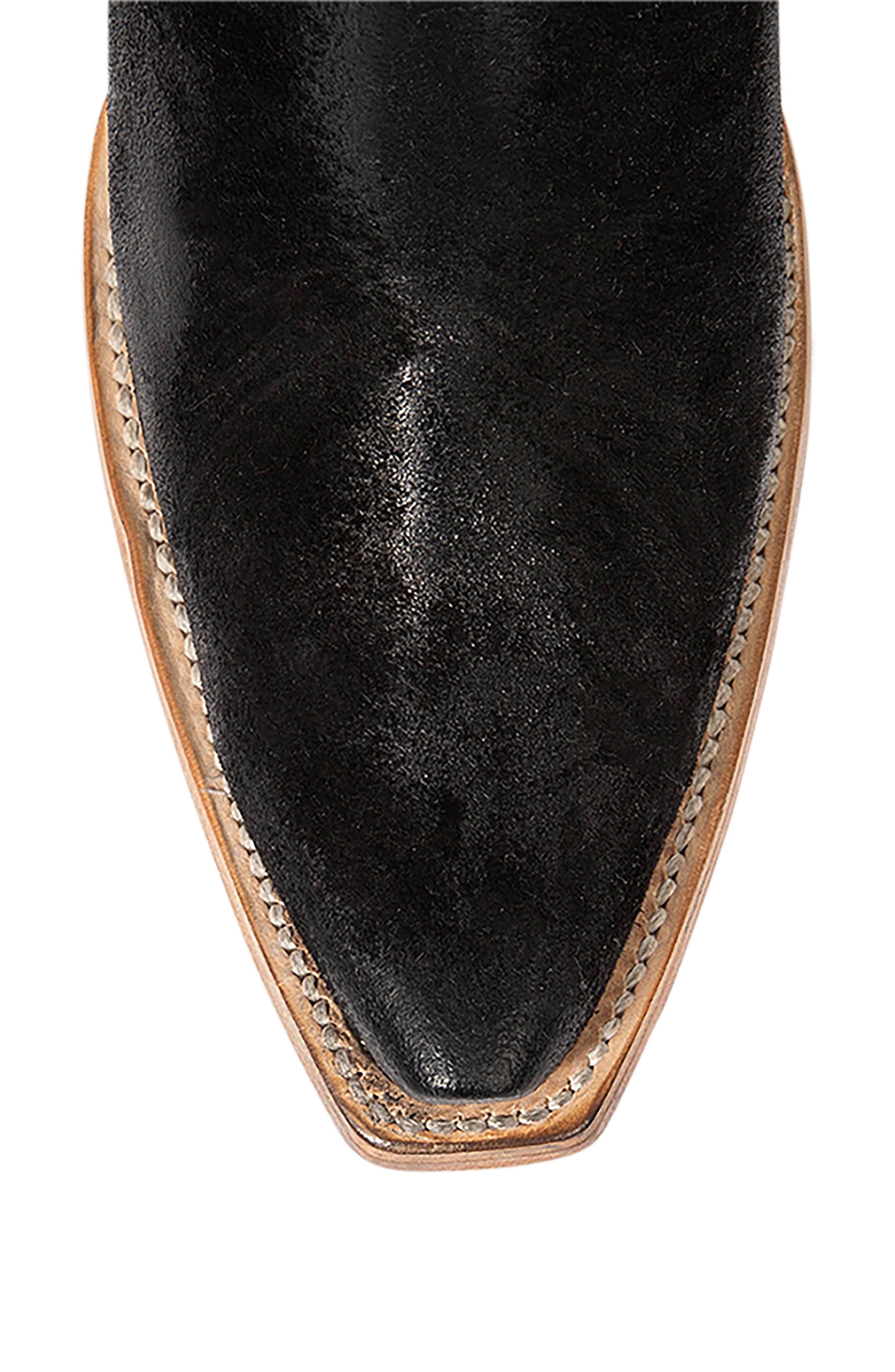 Freya Leather Western Bootie, Alternate, color, BLACK SUEDE