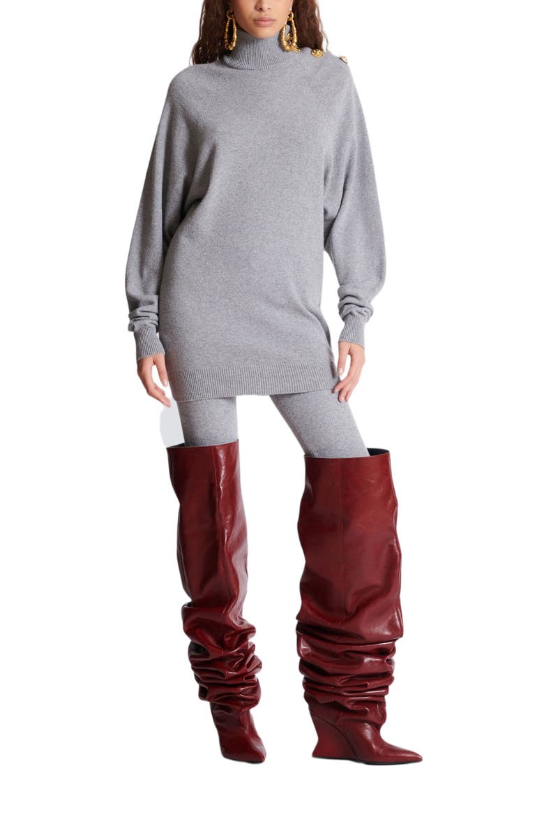 Short Cashmere Jumper Dress, Alternate, color, Grey