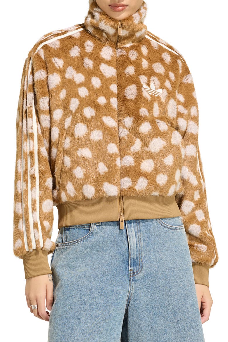 Faux Fur Bomber Jacket, Main, color, BROWN DESERT