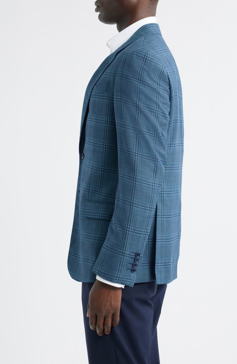 Emporio Armani G Line Windowpane Check Wool Sport Coat, Alternate, color, Teal