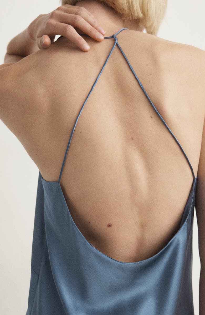 MANGO Stretch Silk Nightgown, Alternate, color, 