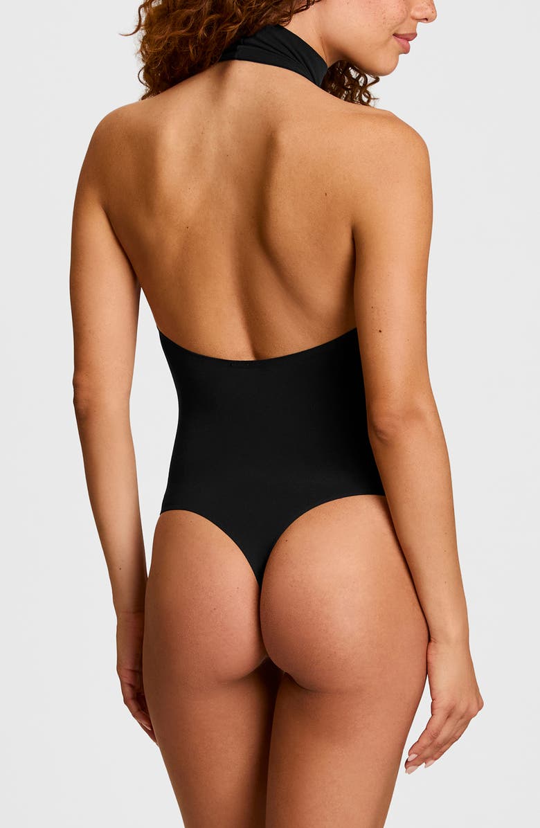 Commando Ballet Halter Bodysuit, Alternate, color, Black