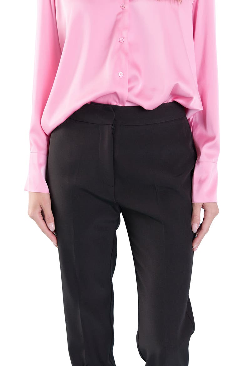 Flat Front Trousers, Alternate, color, BLACK