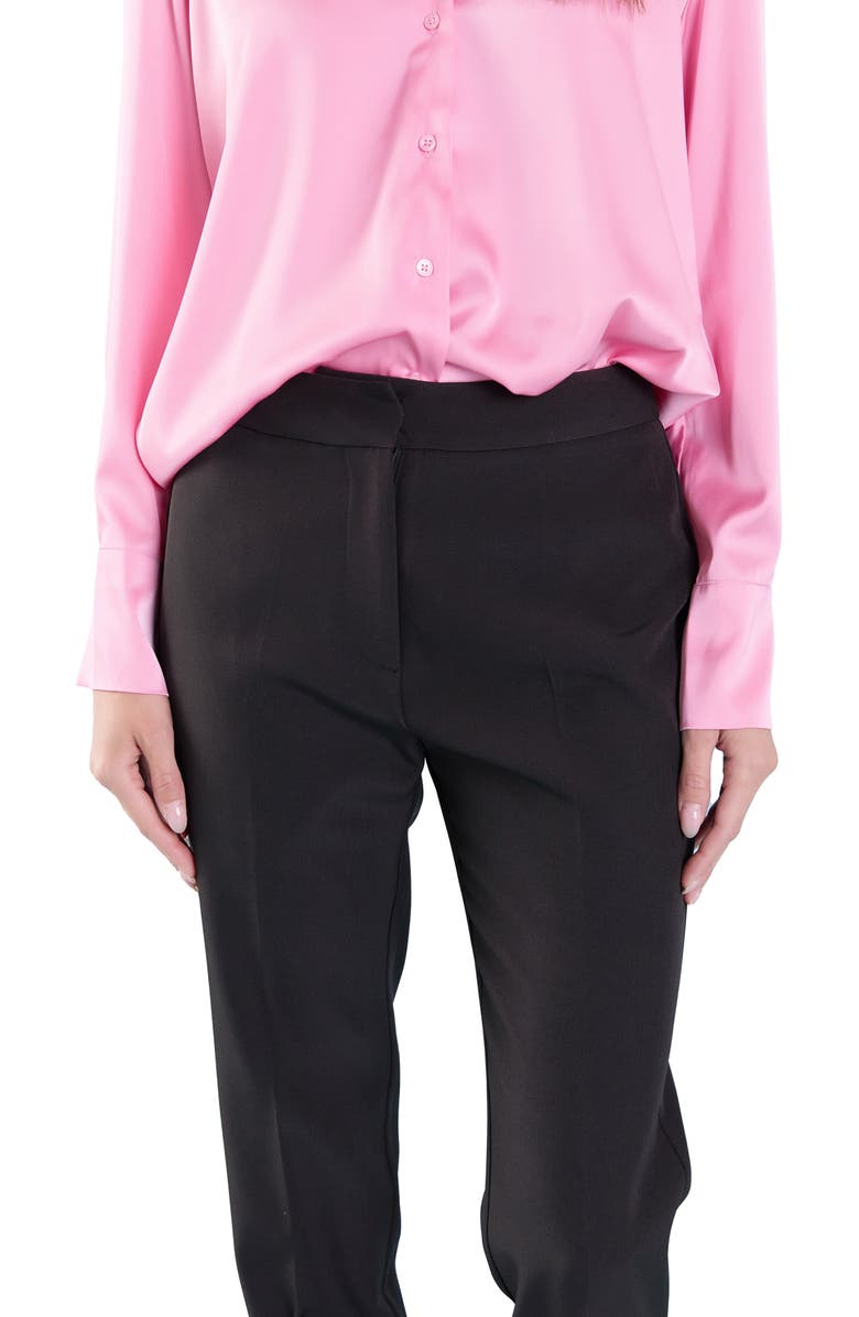 Endless Rose Flat Front Trousers, Alternate, color, Black