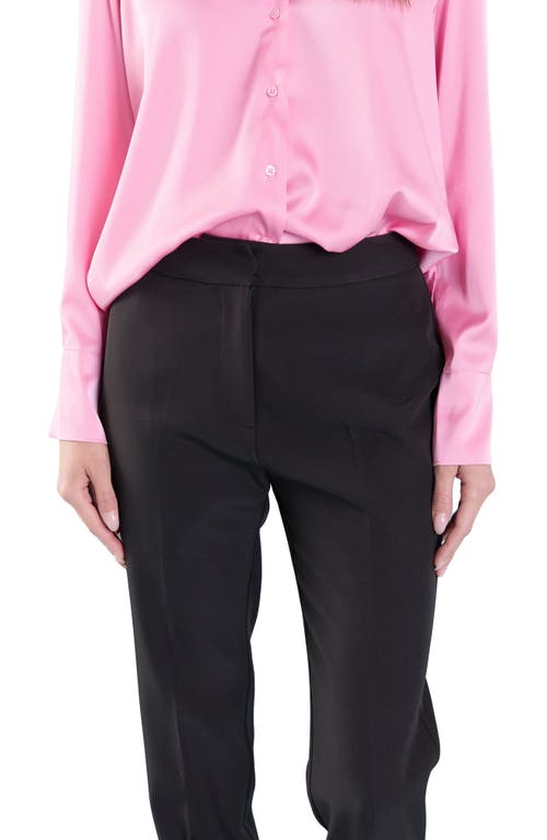 Shop Endless Rose Flat Front Trousers In Black