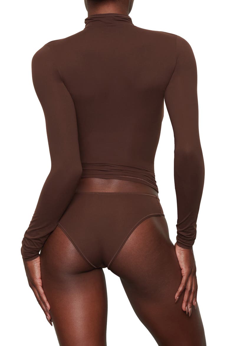 Fits Everybody Funnel Neck Top, Alternate, color, COCOA