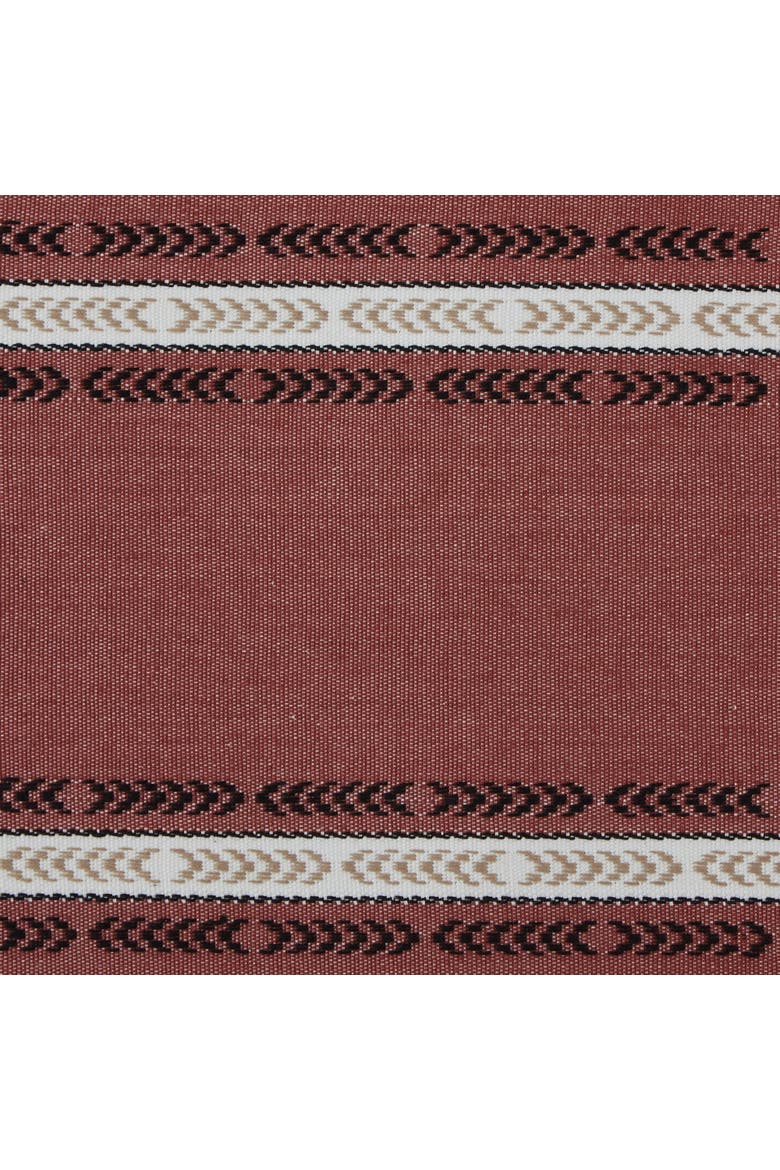 Striped Fringe Ribbed Table Runner, Alternate, color, Clay
