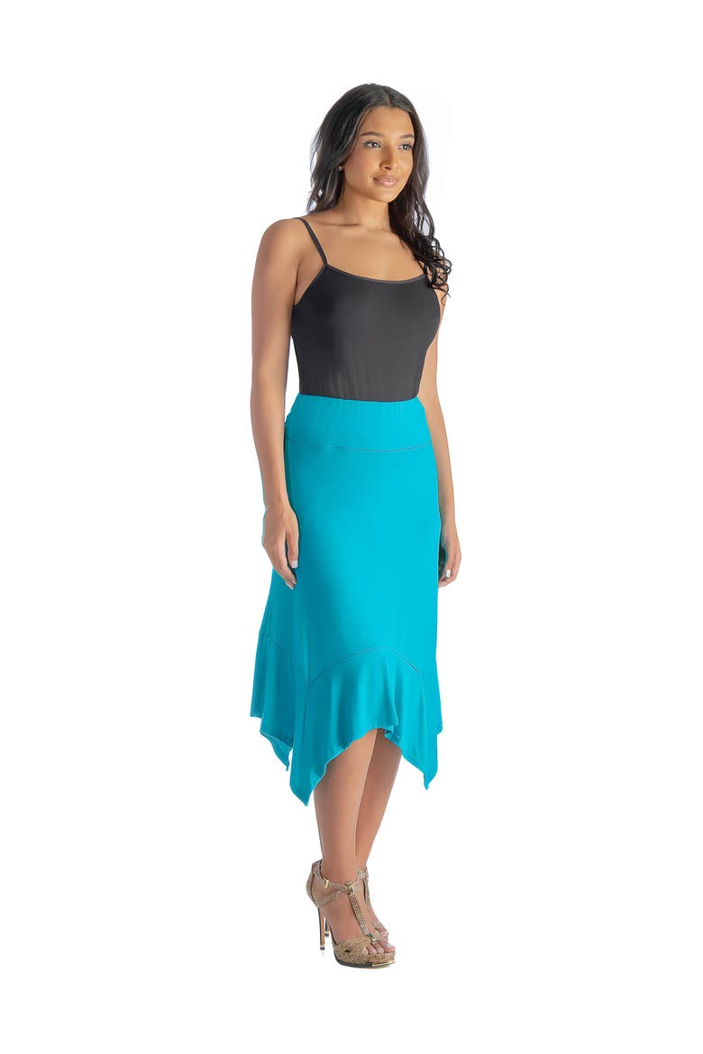 Knee Length Elastic Waist Handkerchief Skirt, Alternate, color, Jade