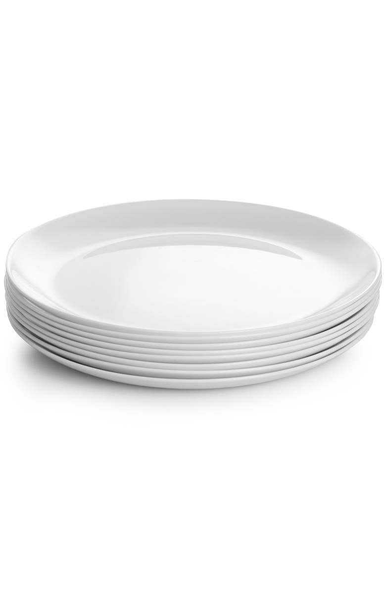 Gibson Ultra Ultra Olstead 8 Piece Break-Resistant Tempe Opal Glass Dinner Plate Set, Alternate, color, 