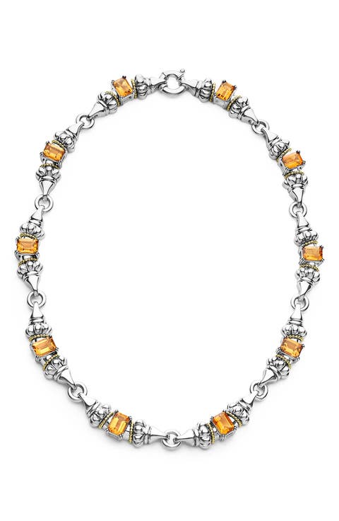 Glacier Citrine Link Necklace