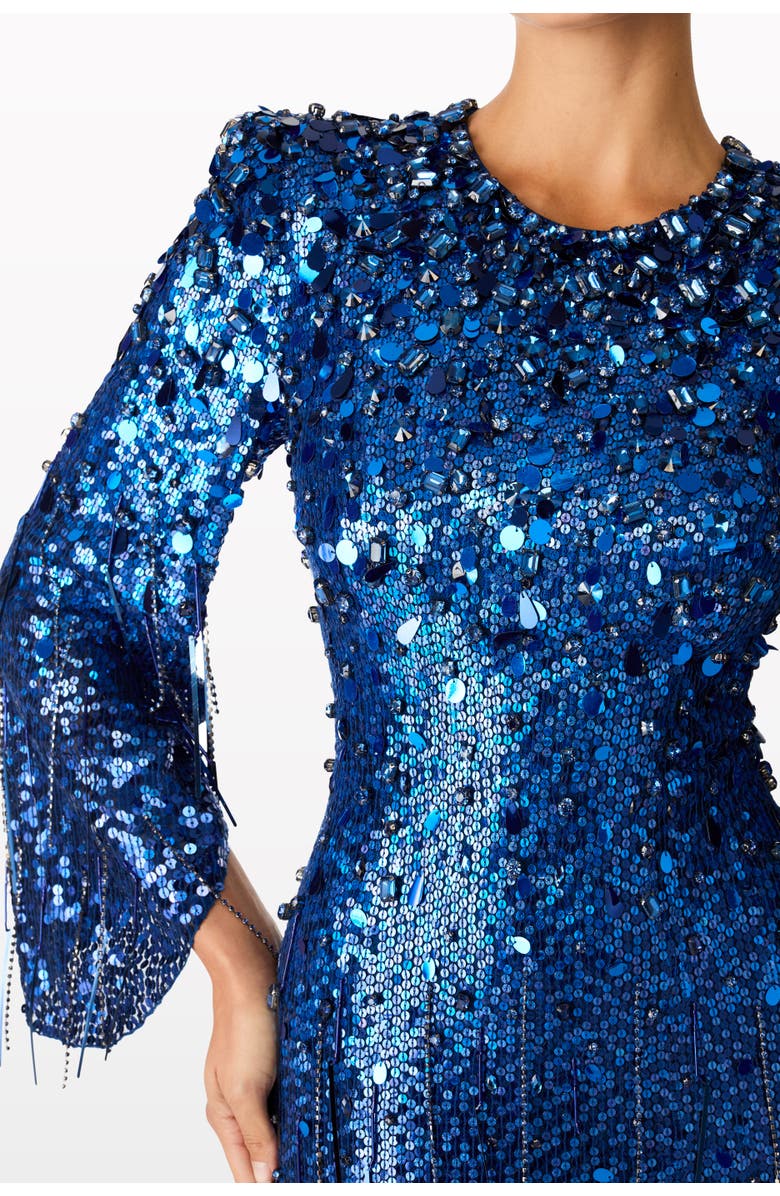 Jenny Packham Phara Dress, Alternate, color, Delta Blue