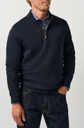 David Donahue Cotton Blend Quarter Zip Sweater