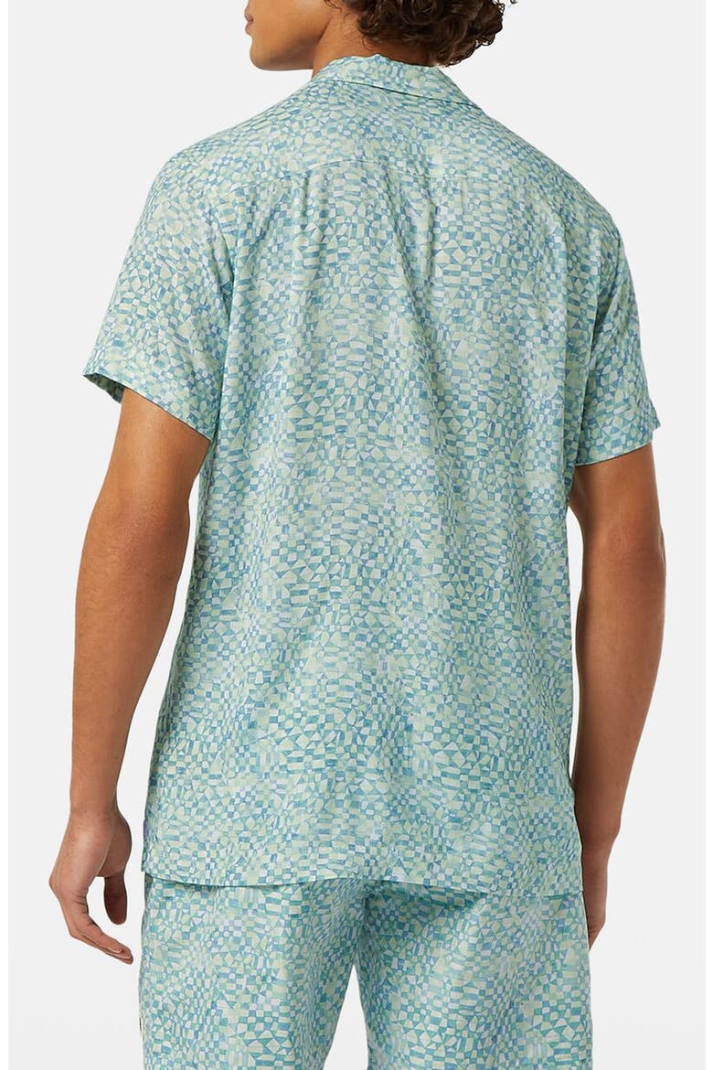 Relaxed Fit Print Short Sleeve Button-Up Shirt, Alternate, color, LUNA DITSY GREEN