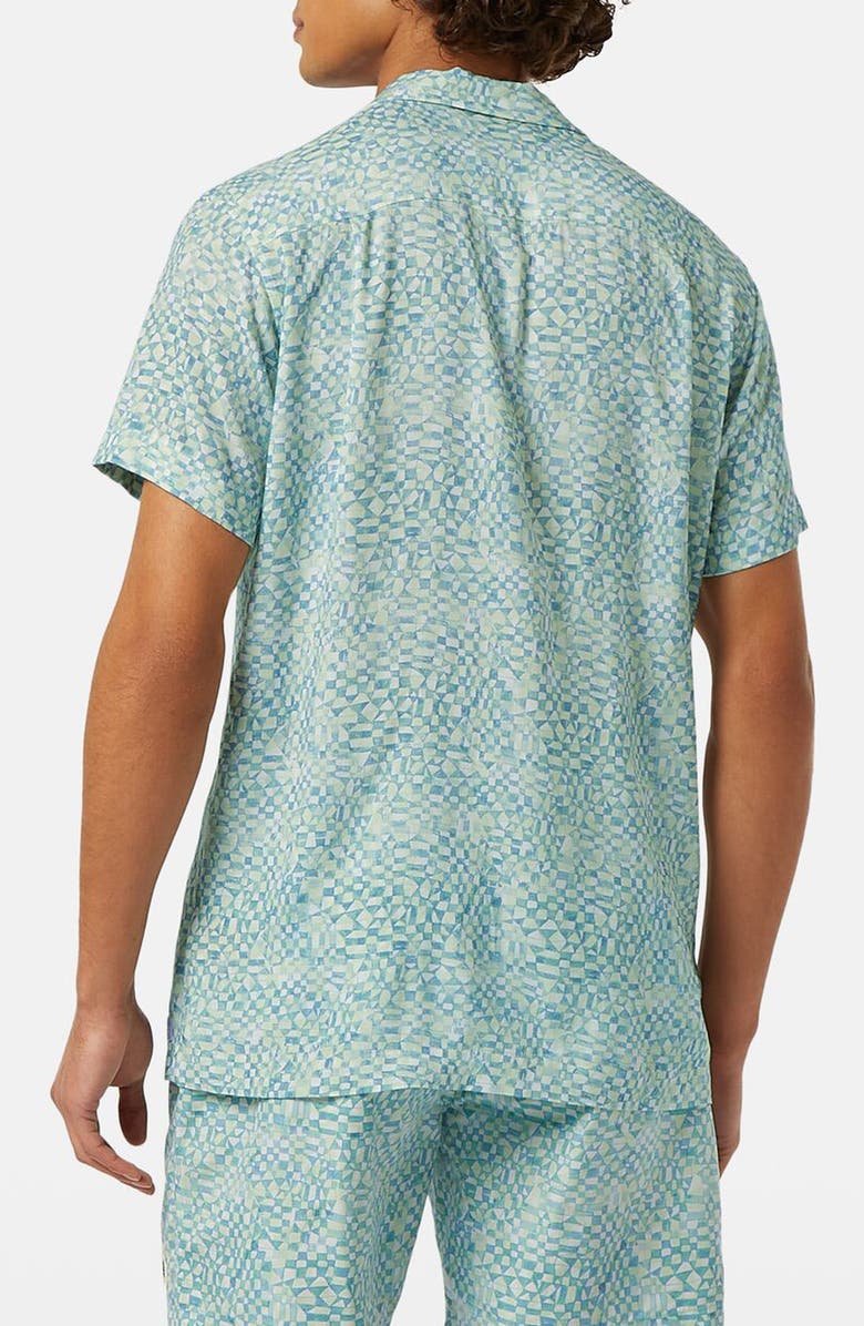 Scotch & Soda Relaxed Fit Print Short Sleeve Button-Up Shirt, Alternate, color, Luna Ditsy Green