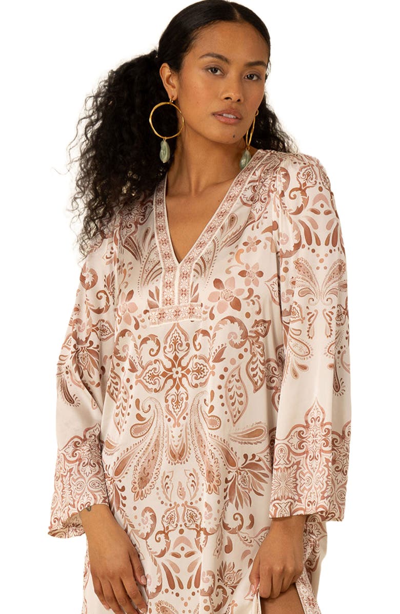 Halebob Nalani Charmeuse Caftan Dress, Alternate, color, 