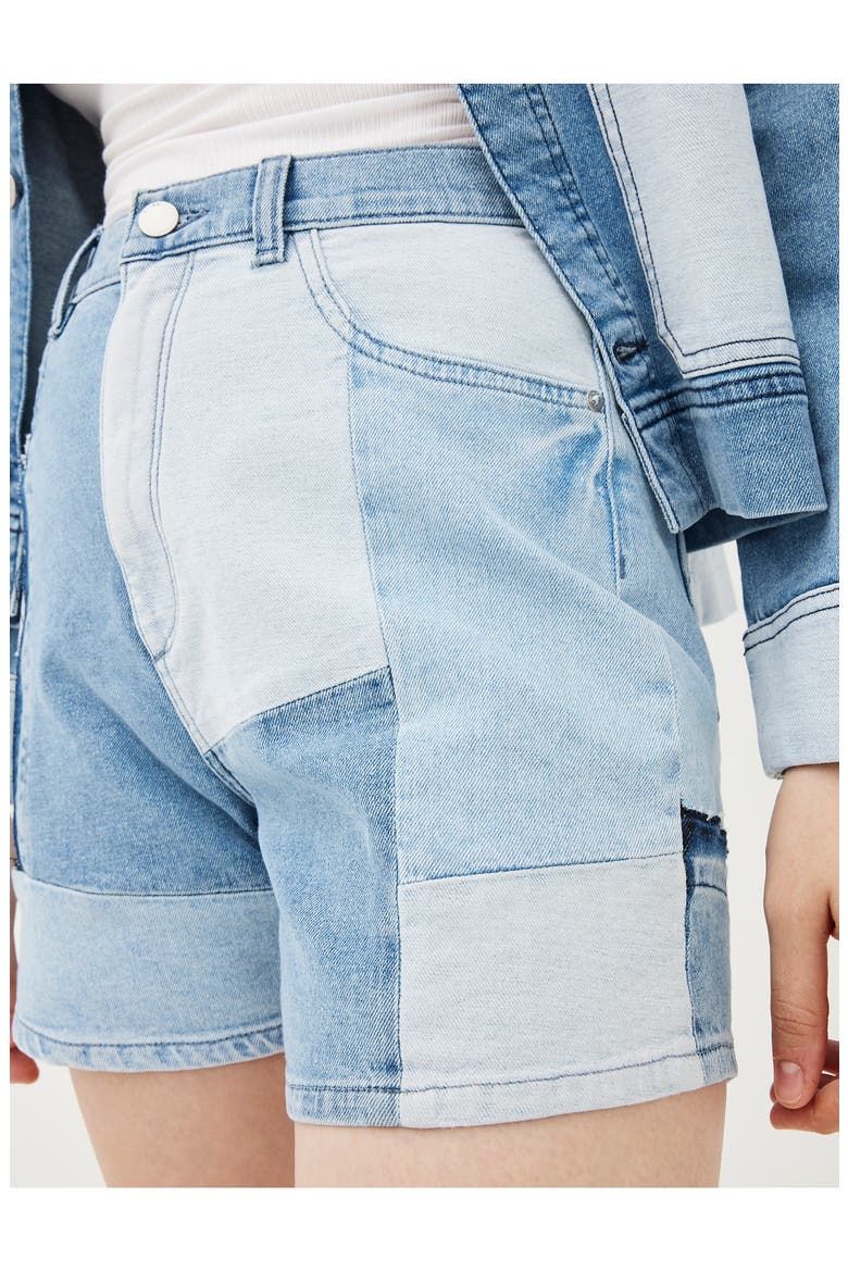 x KSENIASCHNAIDER Kaia Denim Shorts, Alternate, color, PATCHWORK
