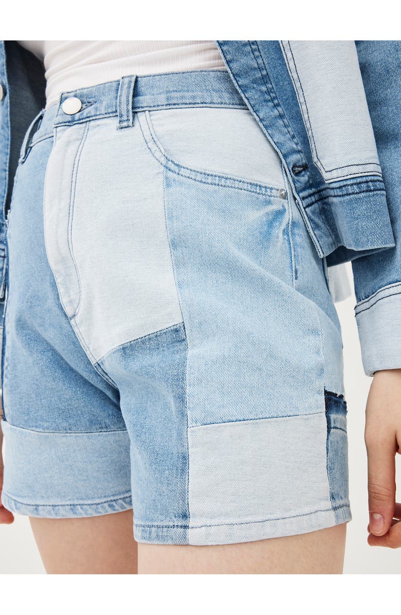 DL1961 x KSENIASCHNAIDER Kaia Denim Shorts, Alternate, color, Patchwork