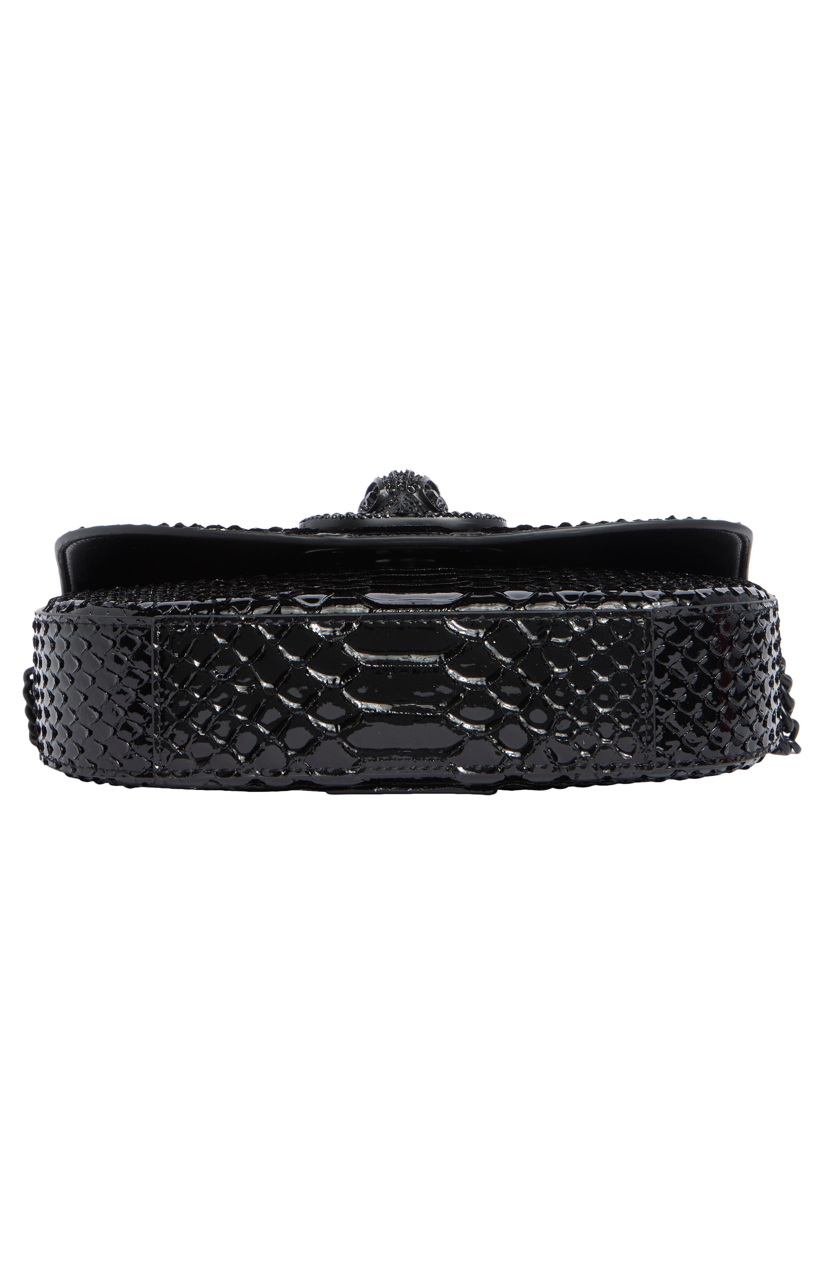 Kurt Geiger London Small Chelsea Croc Embossed Leather Crossbody Bag, Alternate, color, Black